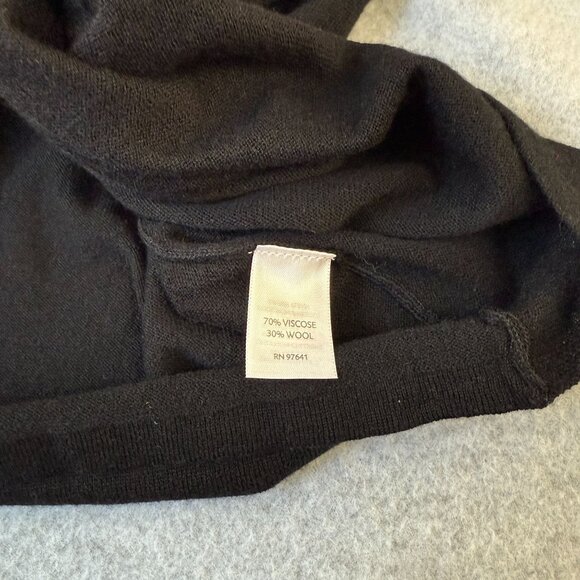 J. Jill Size Medium Black Drape Front Long Sleeve Cardigan Sweater 2 Way NWT - Picture 12 of 15
